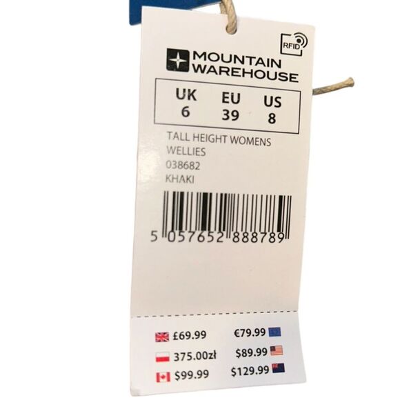 NWT Mountain Warehouse Women’s Tall Rain Boots US 8 - Floral Print Wellies - Picture 4 of 14